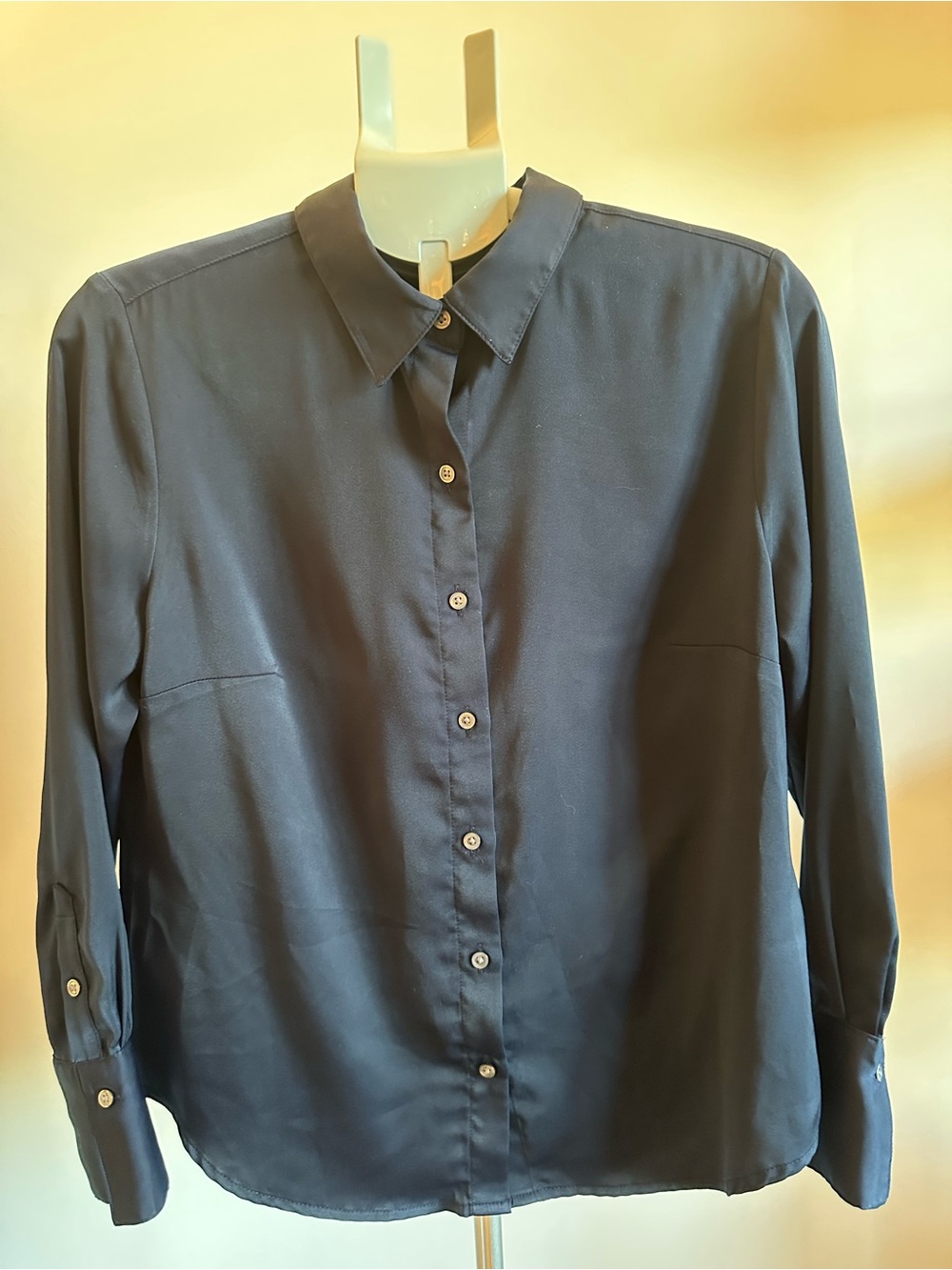 Banana Republic Navy Blue Button-Down Blouse